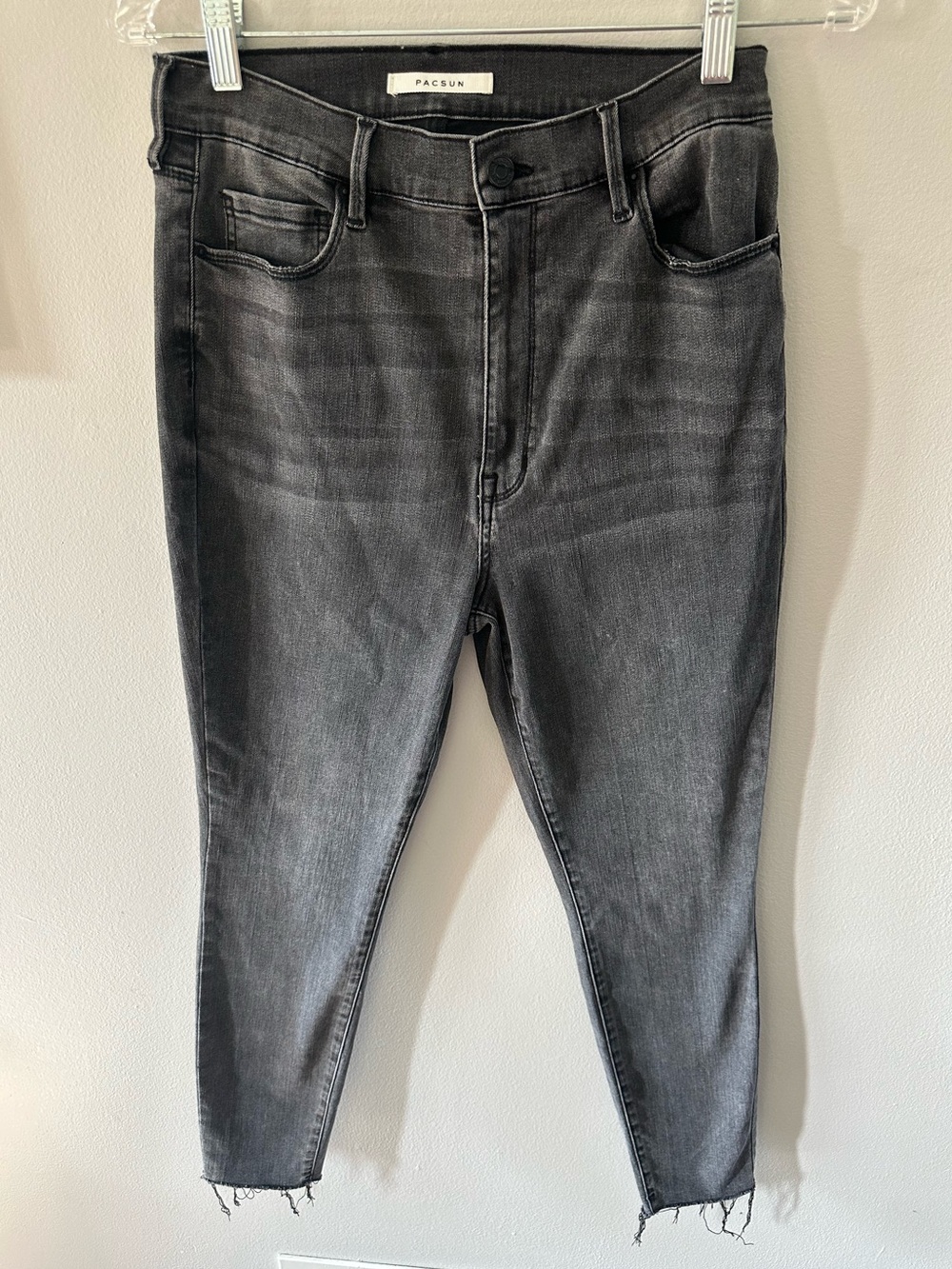 PacSun Black Wash Mom Jeans Raw Hem Approx 28x26.5